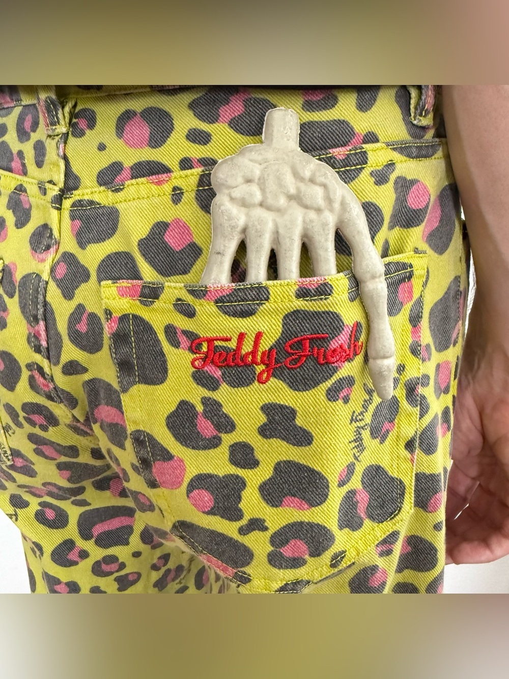 Teddy Fresh X Trixie Mattel Neon Leopard Print Pants ~ Size 30 X 29 - Picture 6 of 9